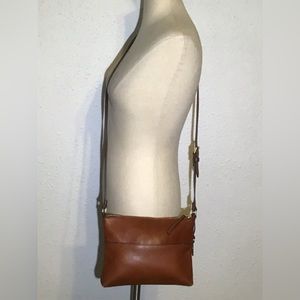 Fossil brown leather crossbody bag